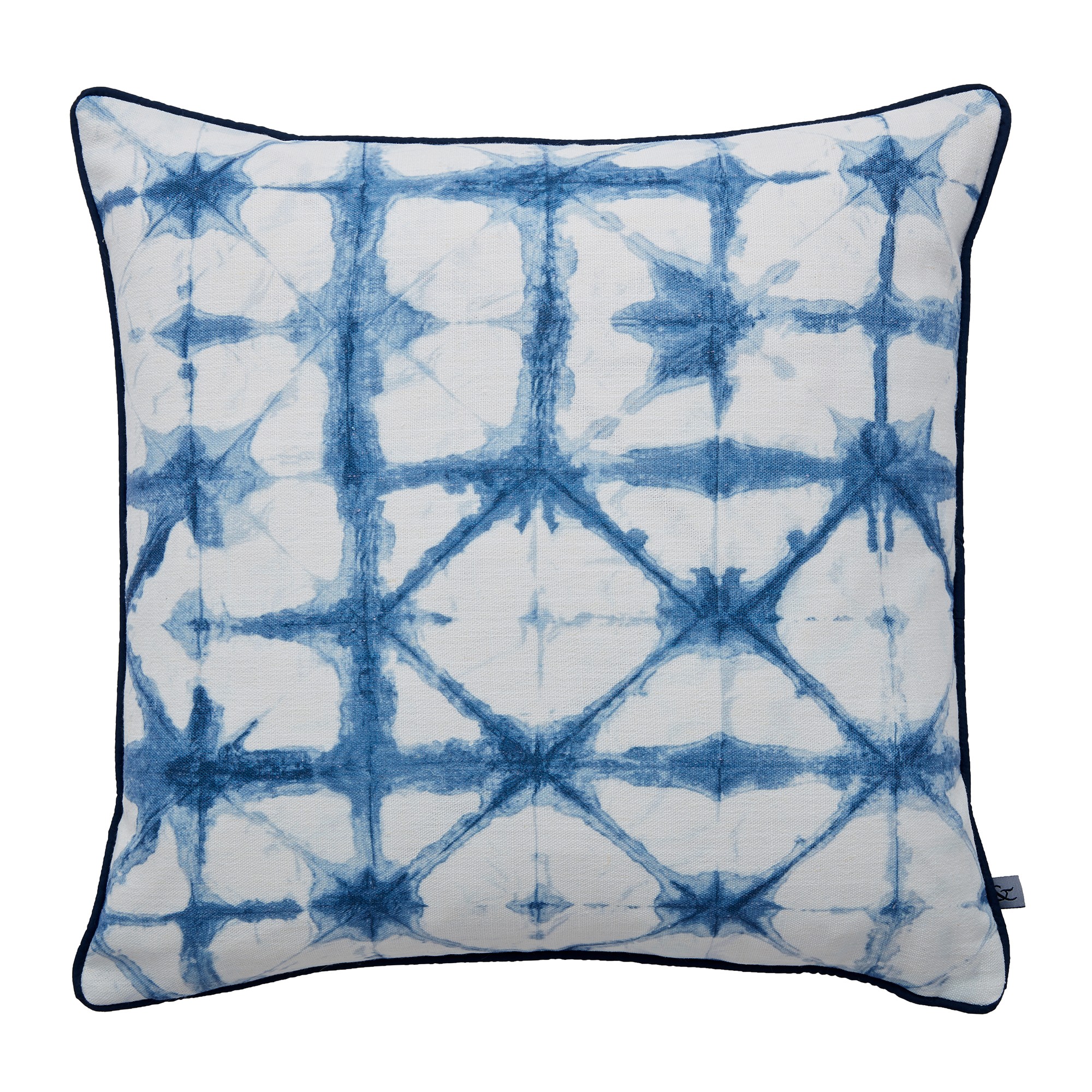 Indigo Shibori Cushion By Graham Brown In Blue